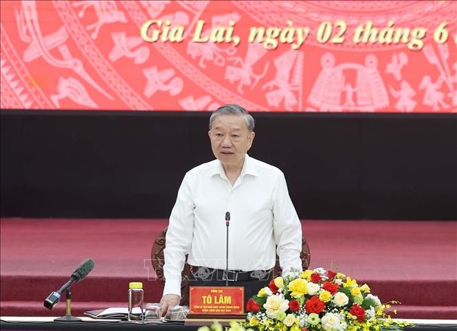 Tổng Bí thư Tô Lâm phát biểu chỉ đạo. Ảnh: Thống Nhất/TTXVN