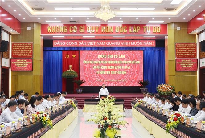 Tổng Bí thư Tô Lâm phát biểu chỉ đạo. Ảnh: Thống Nhất/TTXVN