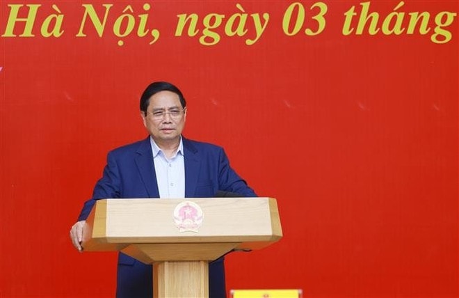Prime Minister Pham Minh Chinh speaks at the event. (Photo: VNA) 1governments-party-committee-pm-pham-minh-chinh.jpg