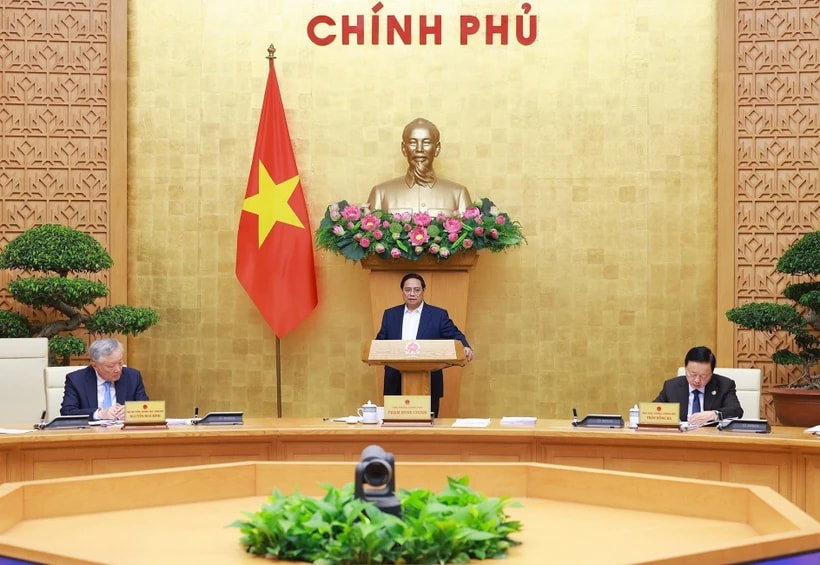 Prime Minister Pham Minh Chinh addresses the meeting. (Photo: VNA)