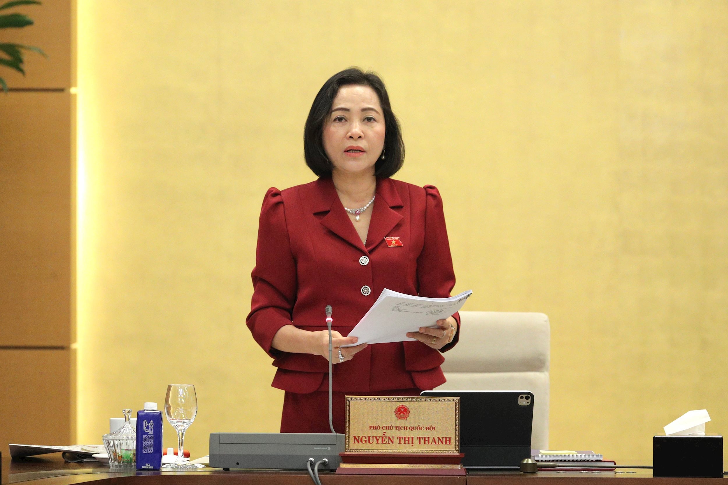 Hình ảnh 2 Phó Chủ tịch Quốc hội Nguyễn Thị Thanh phát biểu kết luận nội dung thảo luận. Ảnh: Hồ Long