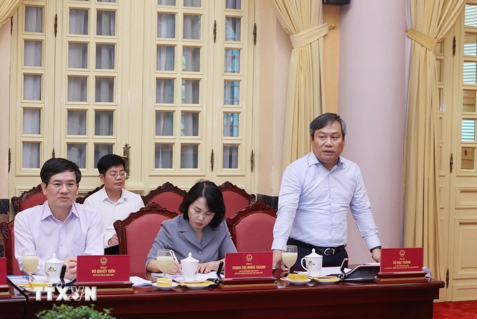 Ủy viên Trung ương Đảng, Bí thư Tỉnh ủy Quảng Ninh Vũ Đại Thắng phát biểu. (Ảnh: Lâm Khánh/TTXVN)