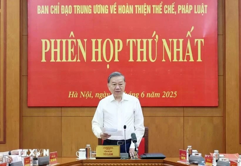 Party General Secretary To Lam addresses the meeting. (Photo: VNA)