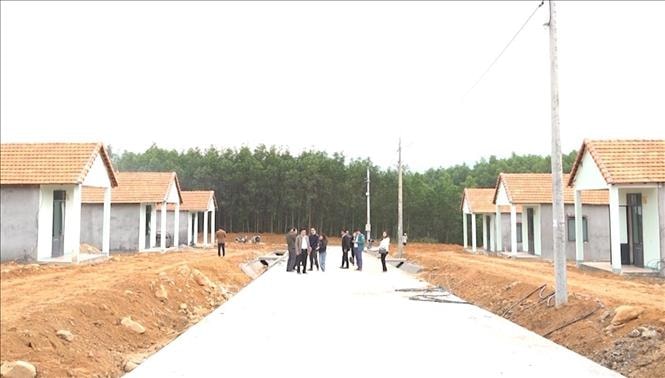 Khu định cư Nóc Ông Đến dành cho đồng bào dân tộc thiểu số ở xã Trà Giang, huyện Trà Bồng, tỉnh Quảng Ngãi. Ảnh Hải Âu - TTXVN
