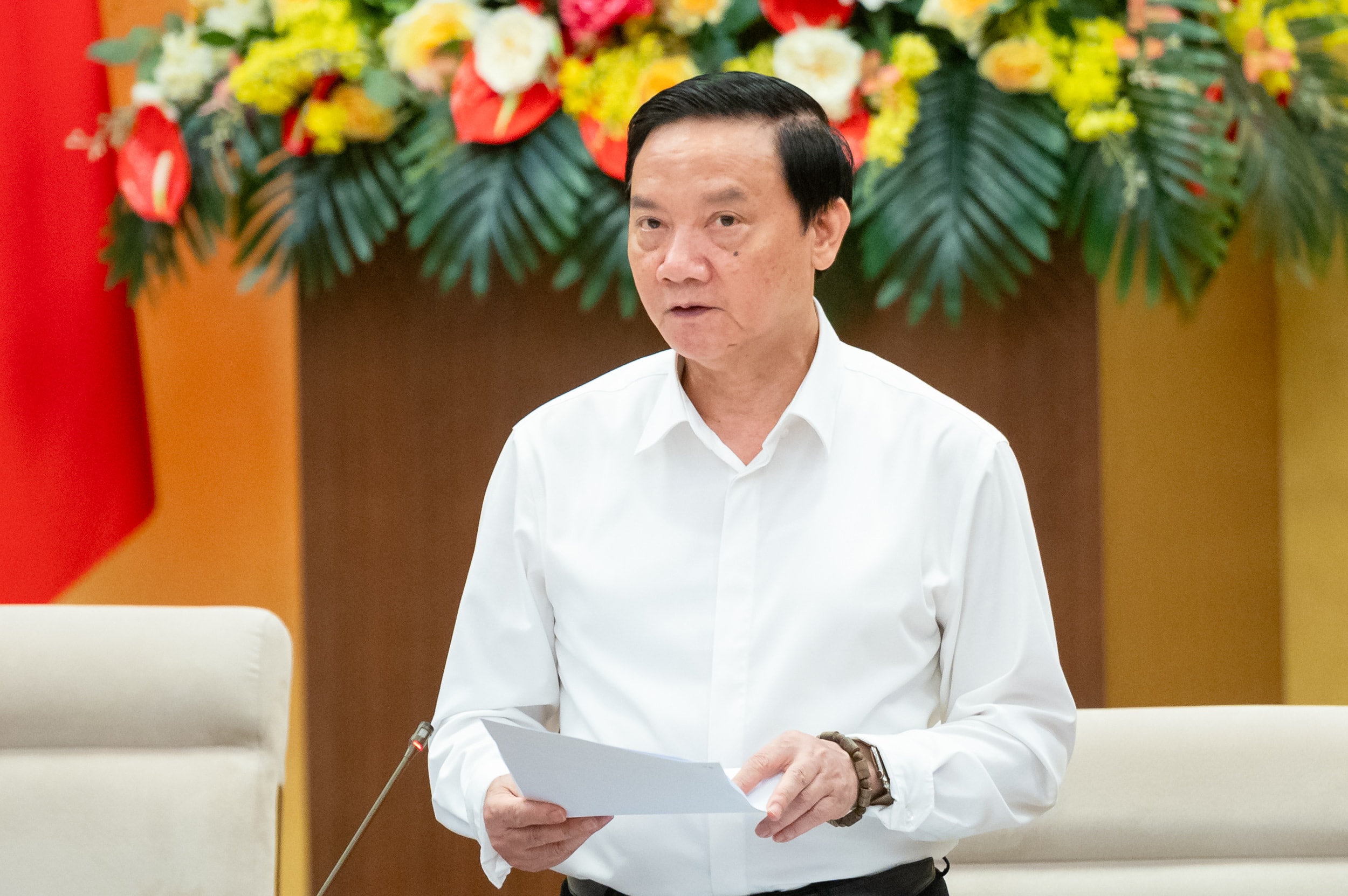 Phó Chủ tịch Quốc hội Nguyễn Khắc Định phát biểu. Ảnh: Phạm Thắng