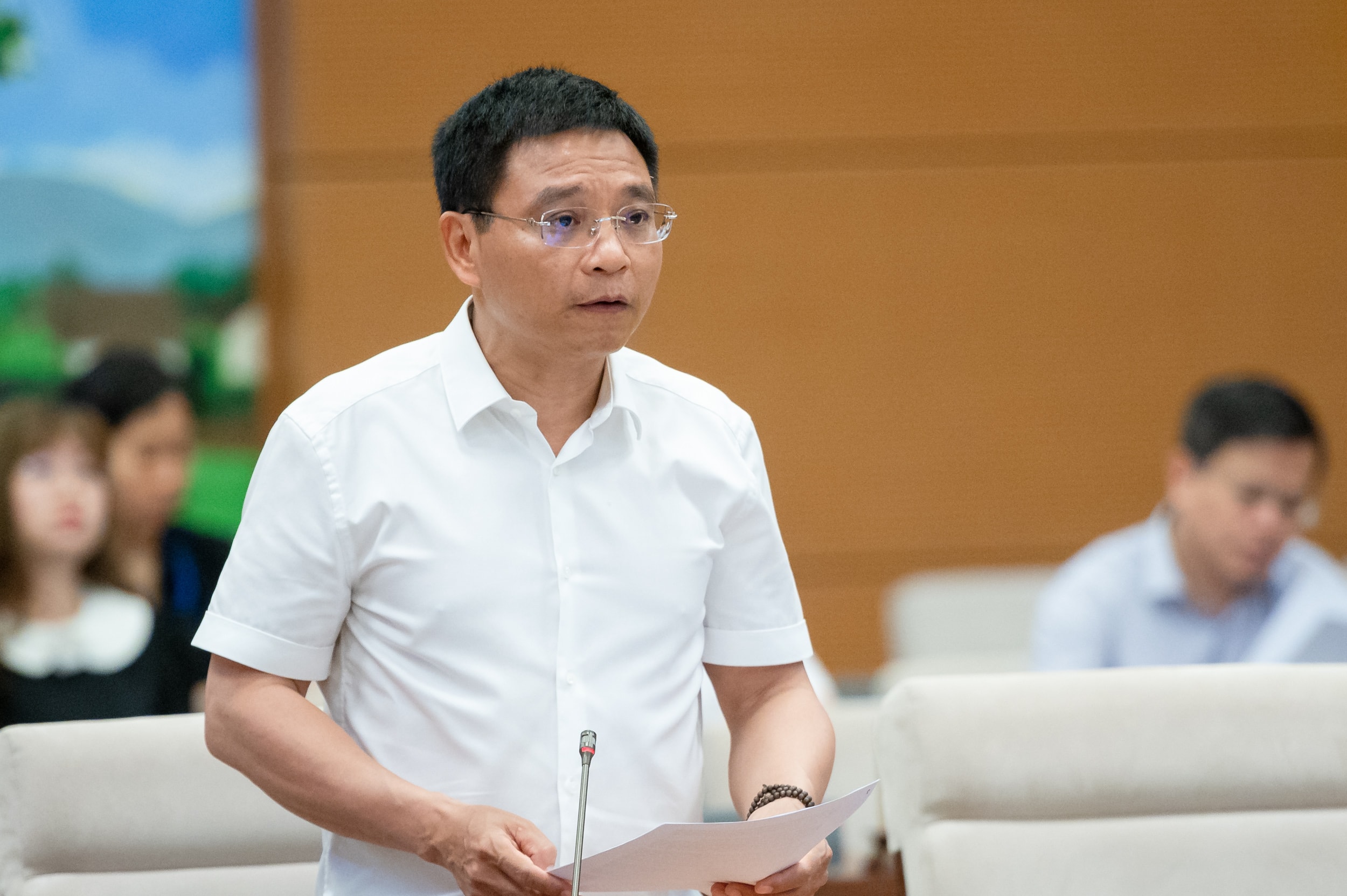 Bộ trưởng Bộ Tài chính Nguyễn Văn Thắng phát biểu. Ảnh: Phạm Thắng