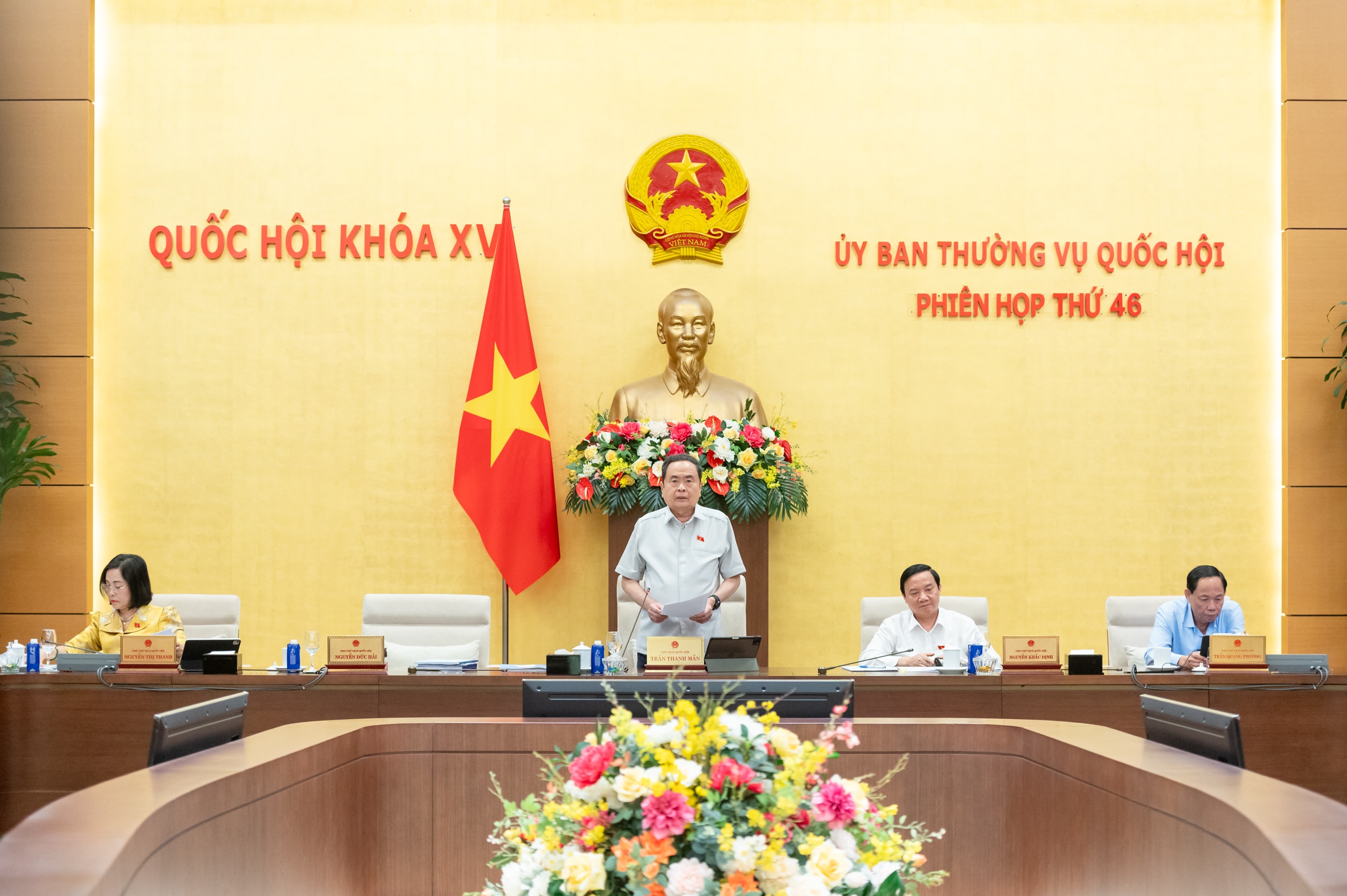Chủ tịch Quốc hội Trần Thanh Mẫn phát biểu bế mạc. Ảnh: Phạm Thắng