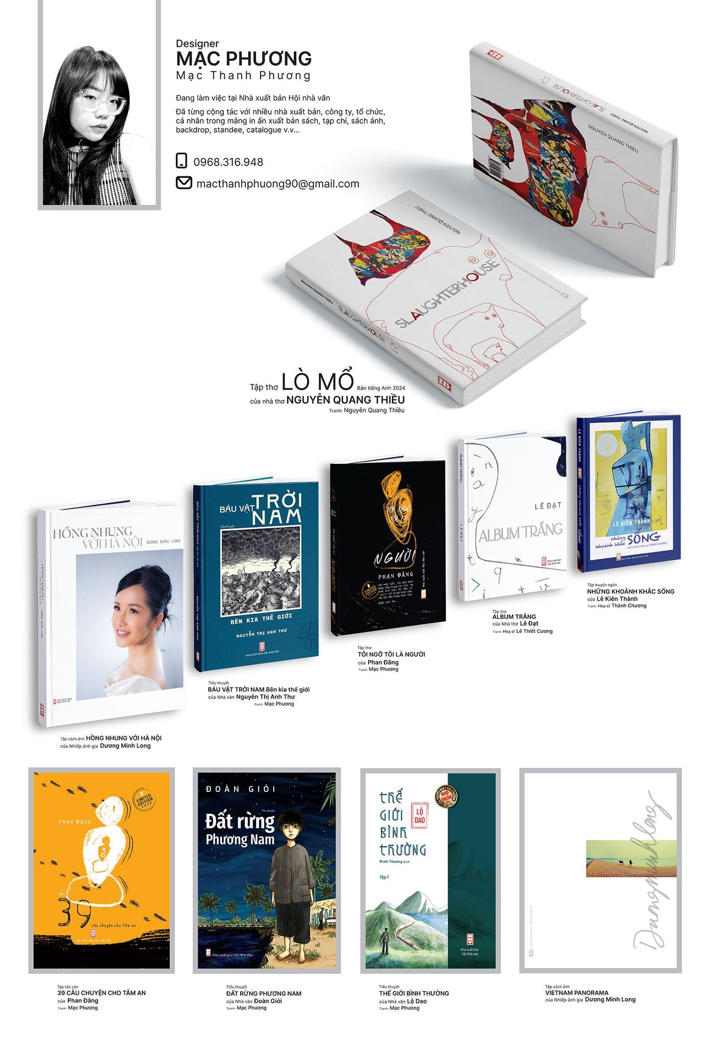 Các bìa sách của họa sĩ Mạc Thanh Phương, NXB Hội Nhà văn