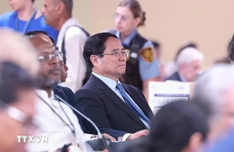 Prime Minister Pham Minh Chinh attends the opening ceremony of the third United Nations Ocean Conference (UNOC 3) in Nice, France (Photo: VNA)