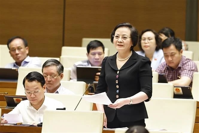 Minister of Home Affairs Pham Thi Thanh Tra at the 15th National Assembly’s ongoing 9th session on June 17 (Photo: VNA)