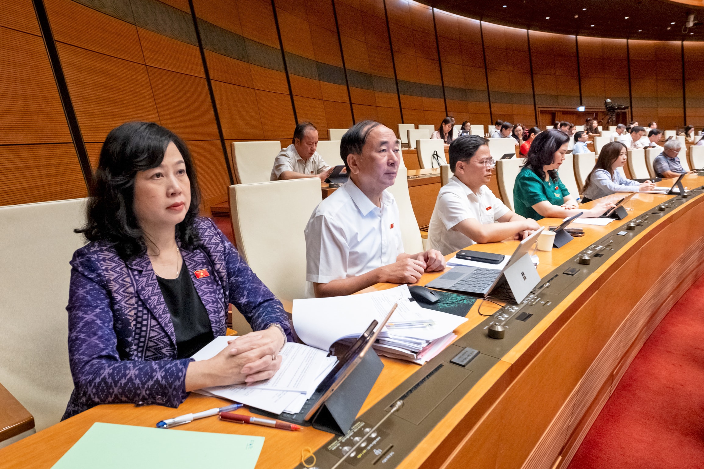 Các đại biểu Quốc hội tham dự phiên chất vấn và trả lời chất vấn. Ảnh: Phạm Thắng