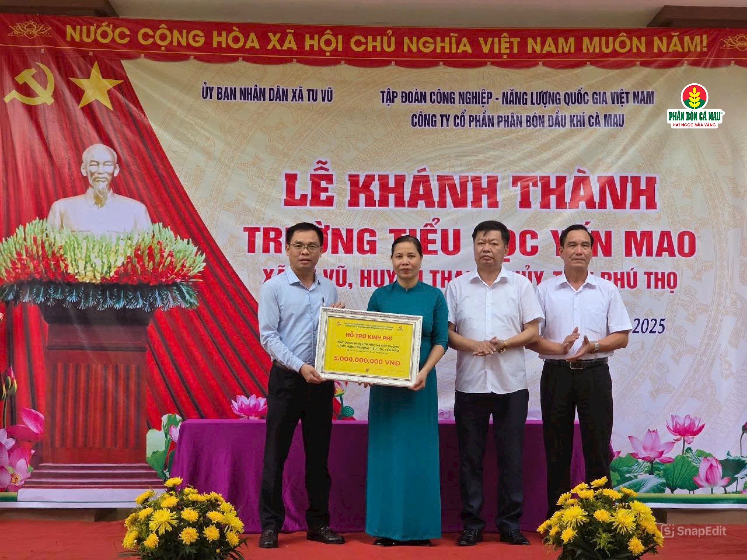 PVCFC tài trợ nguồn kinh phí 5 tỷ đồng để xây dựng trường tiểu học Yến Mao