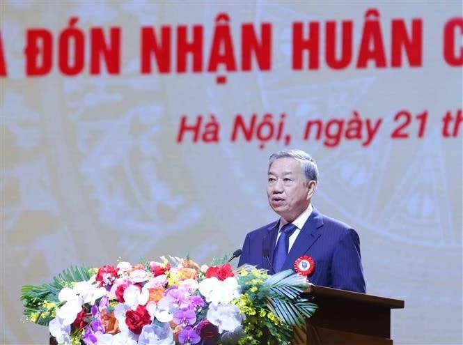 Party General Secretary To Lam speaks at the ceremony. (Photo: VNA)