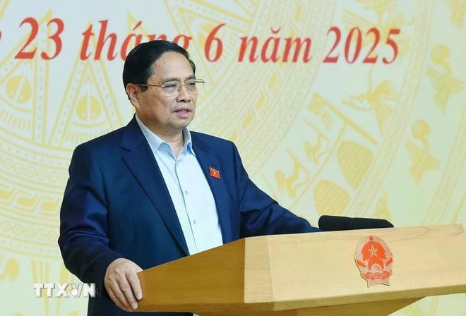 Prime Minister Pham Minh Chinh speaks at the national teleconference. (Photo: VNA) pham-minh-chinh-2.jpg