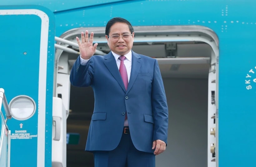 Prime Minister Pham Minh Chinh leaves Hanoi in the early morning of June 24 for the 16th Annual Meeting of the New Champions of the World Economic Forum (WEF) in Tianjin and a working visit to China. (Photo: VNA)