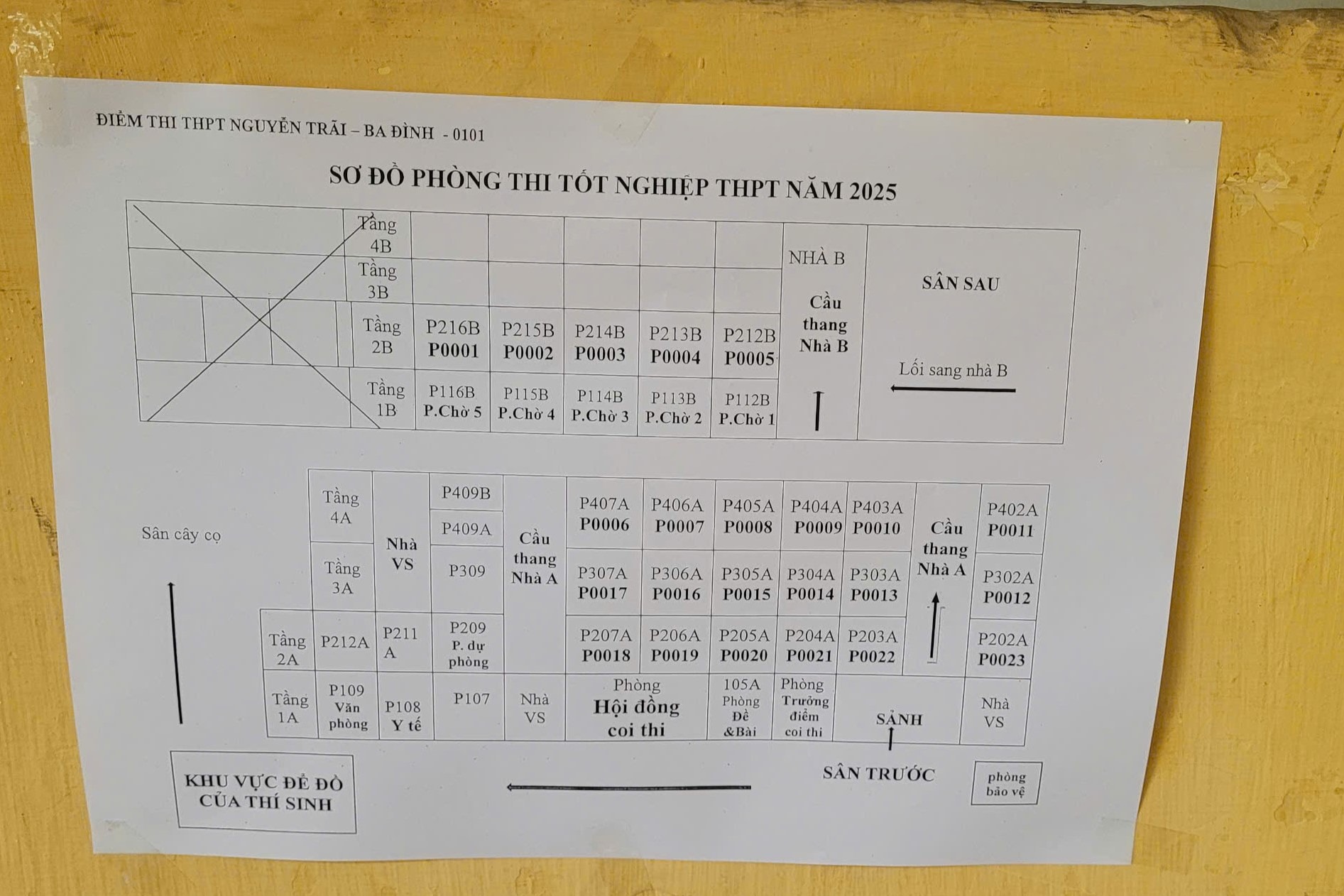 sơ đồ phòng thi 2