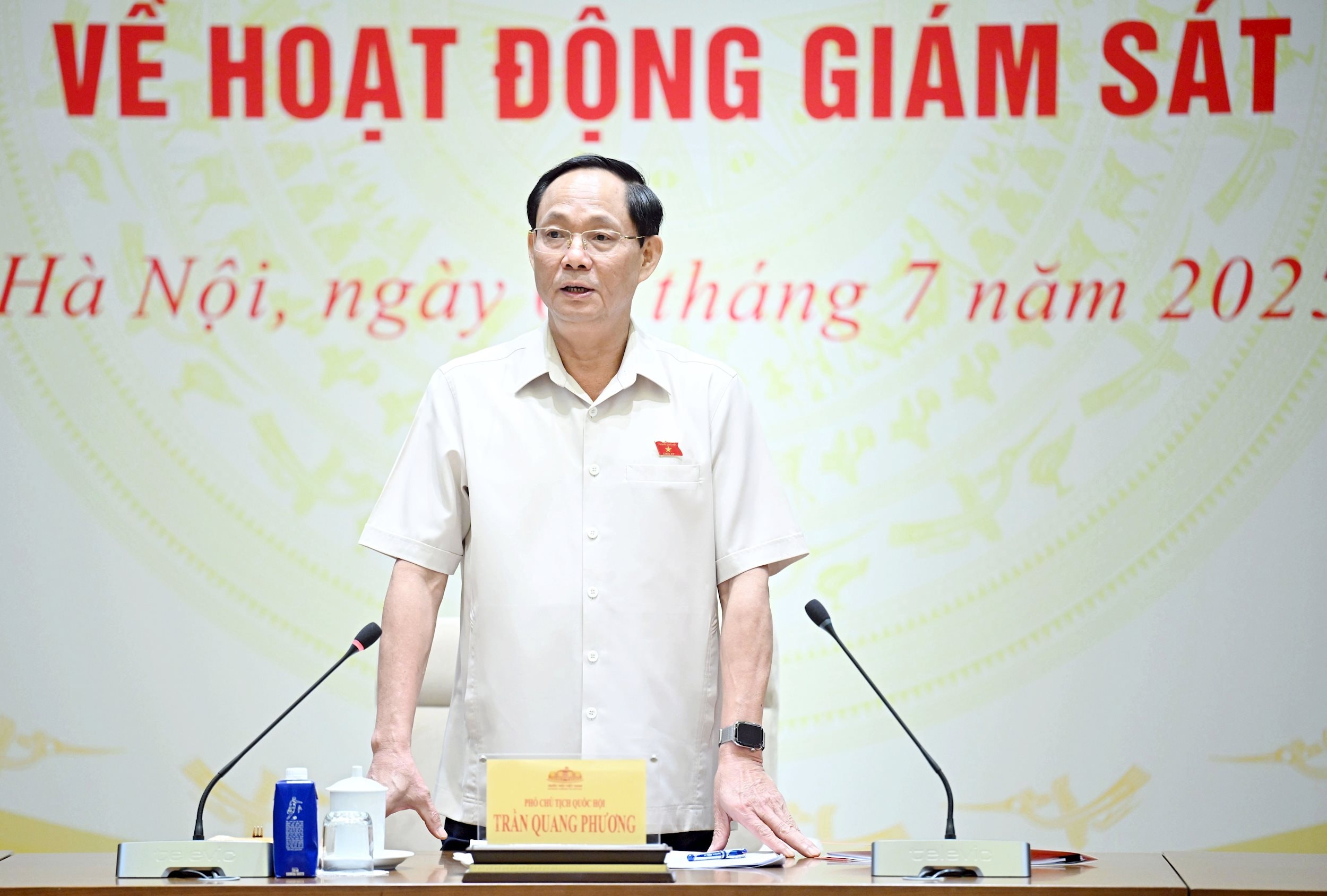 Phó Chủ tịch Quốc hội, Thượng tướng Trần Quang Phương - Trưởng Ban tổ chức Diễn đàn phát biểu