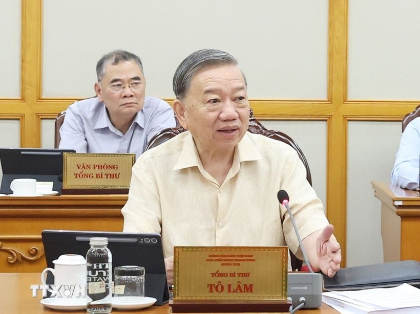 Party General Secretary To Lam addresses the meeting. (Photo: VNA)