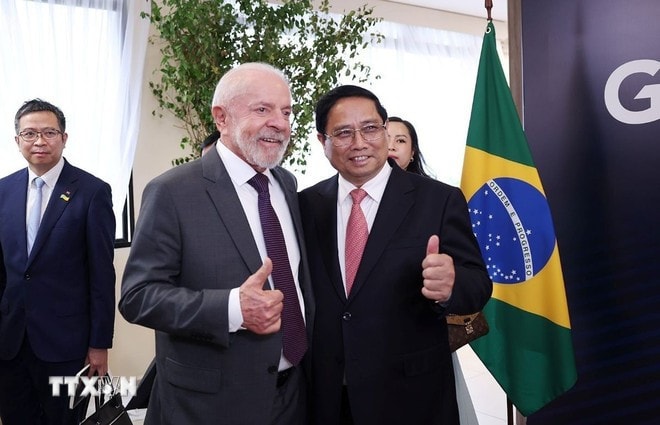 Prime Minister Pham Minh Chinh (R) and Brazilian President Lula da Silva (Photo: VNA) pm-pham-minh-chinh.jpg