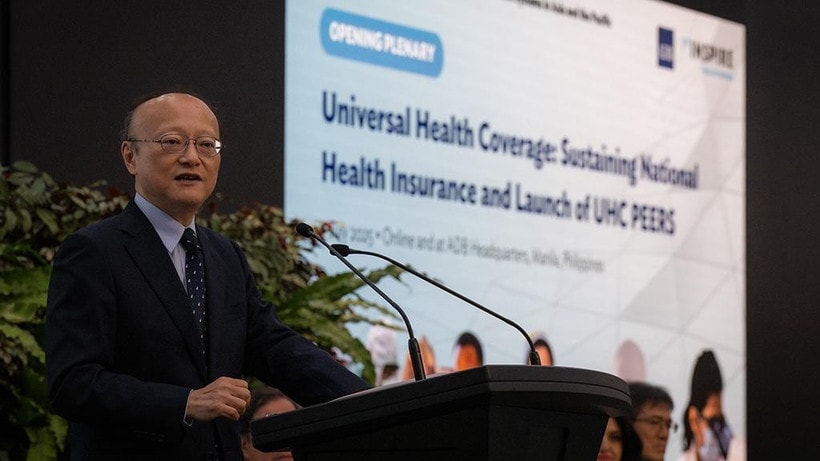 Asian Development Bank (ADB) President Masato Kanda announces the launch of UHC PEERS (Photo: ADB)
