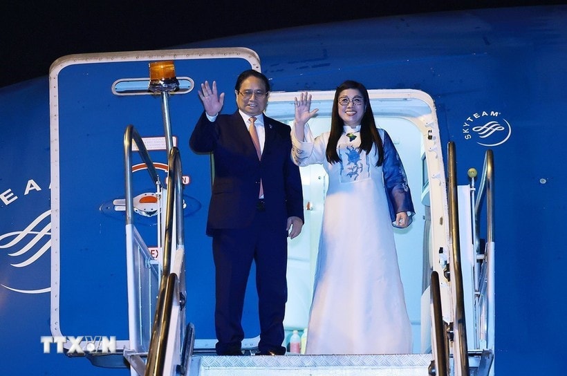 PM Pham Minh Chinh and his spouse leave Rio de Janeiro on July 7 evening (local time), concluding the working visit to Brazil. (Photo: VNA)