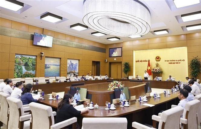 The National Assembly (NA) Standing Committee convenes its 47th session in Hanoi on July 10. (Photo: VNA)