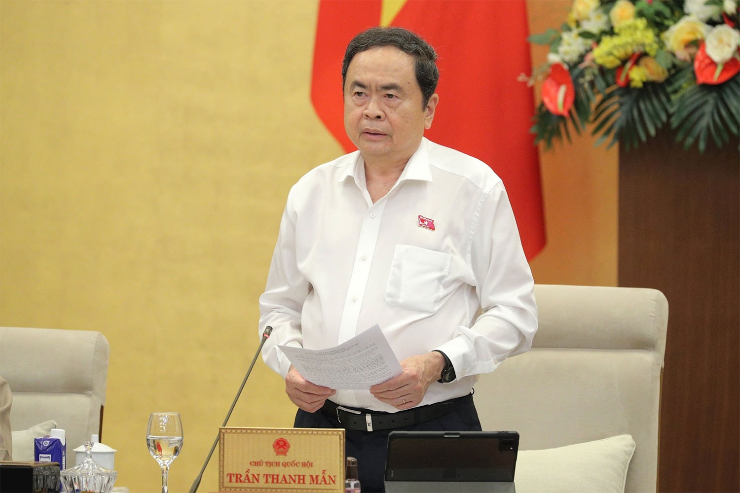 Chủ tịch Quốc hội Trần Thanh Mẫn chủ trì phiên họp. Ảnh: Hồ Long