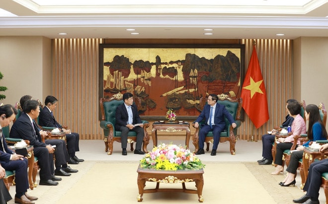 An overview of the reception (Photo: VNA) vna-potal-thu-tuong-tiep-tgd-dieu-hanh-khoi-phat-trien-do-thi-da-dang-cua-tap-doan-sumitomo-8164697.jpg