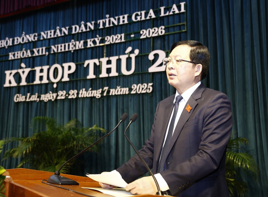 Bí thư Tỉnh ủy Hồ Quốc Dũng phát biểu chỉ đạo tại kỳ họp. Ảnh: Hân Phúc
