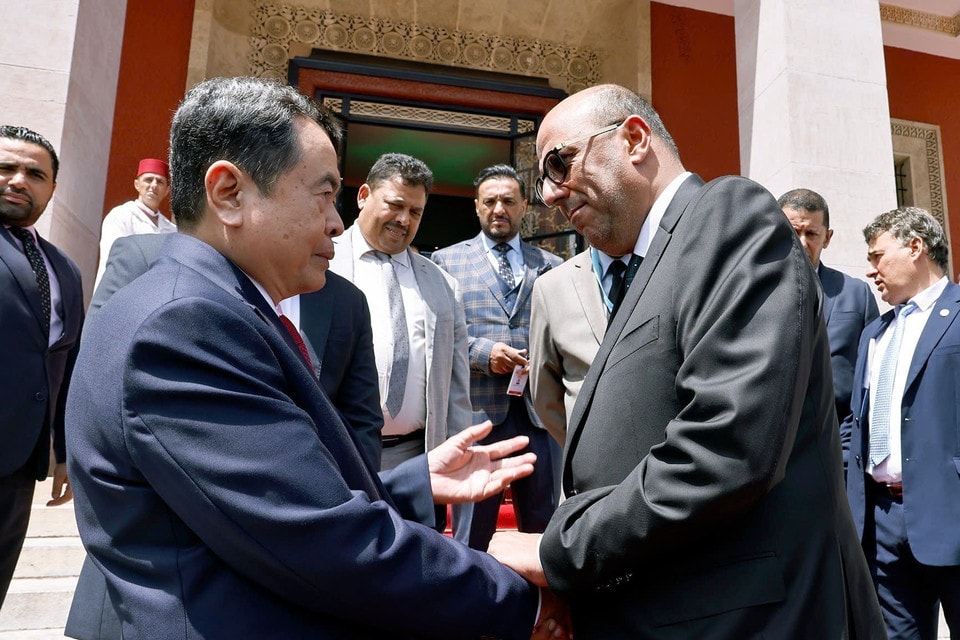 Chairman of the National Assembly Tran Thanh Man and President of the Moroccan House of Councillors Mohamed Ould Errachid (Photo: VNA)