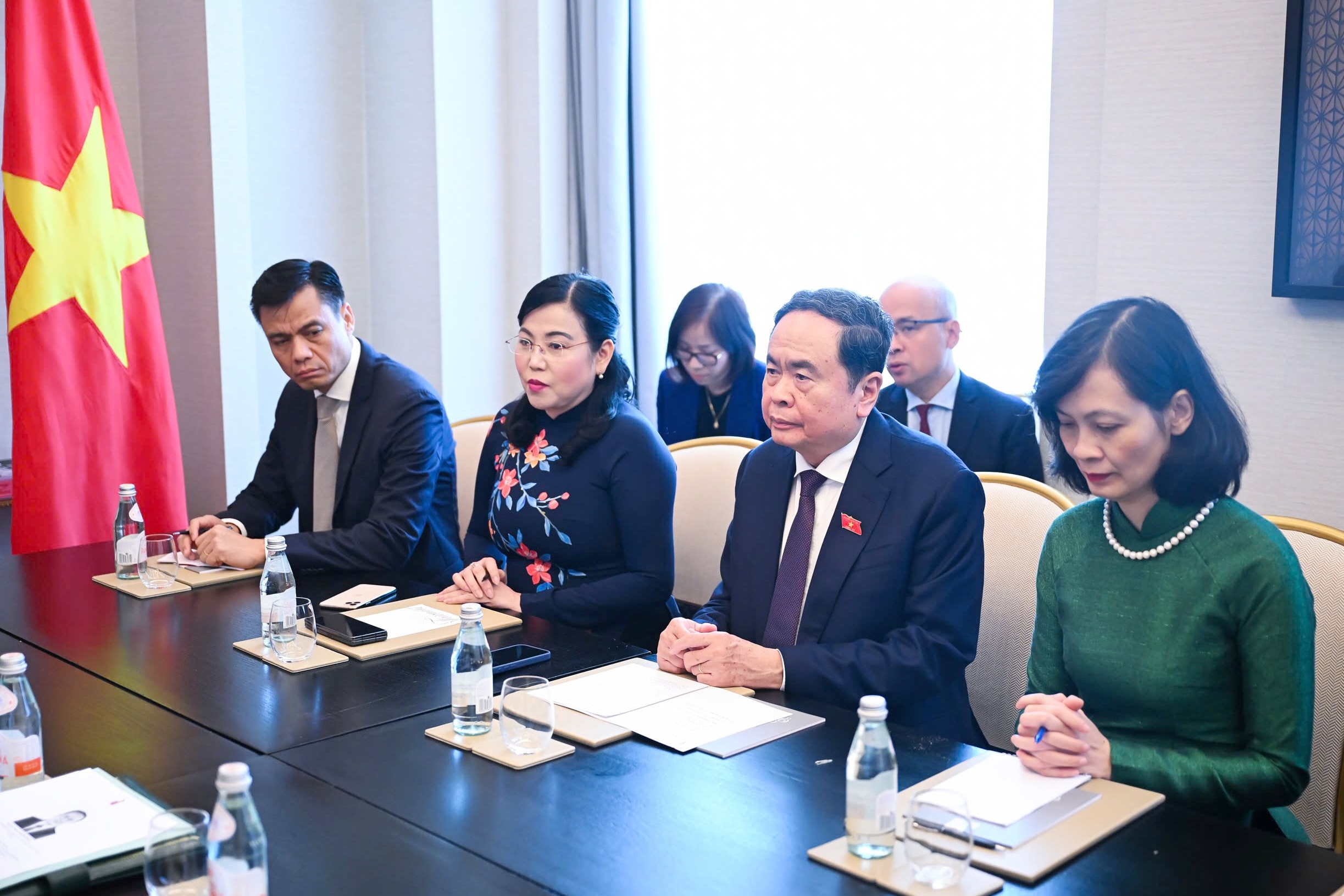 Chủ tịch Quốc hội Trần Thanh Mẫn và Đoàn đại biểu cấp cao Việt Nam tại cuộc tiếp
