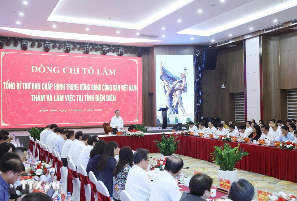 Tổng Bí thư Tô Lâm phát biểu. (Ảnh: Thống Nhất/TTXVN)