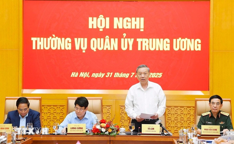 Tổng Bí thư Tô Lâm chủ trì hội nghị. (Ảnh: TTXVN