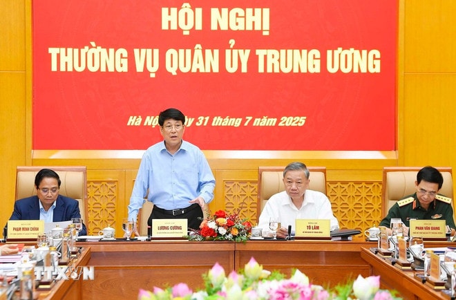Chủ tịch nước Lương Cường phát biểu. (Ảnh: TTXVN phát) Chủ tịch nước Lương Cường phát biểu. Ảnh: TTXVN
