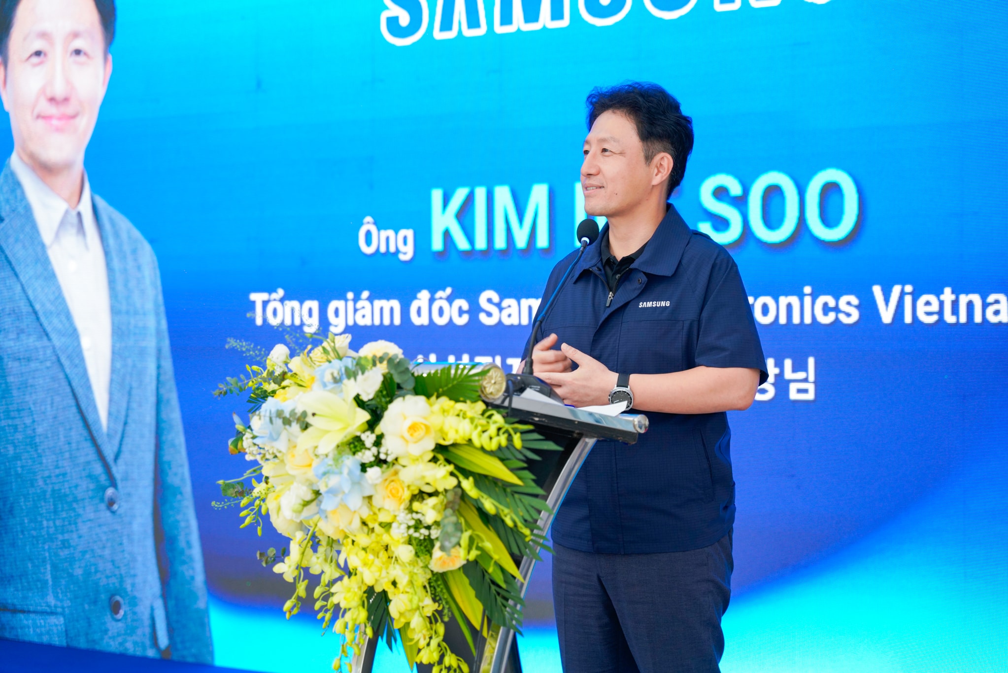 Ông Kim Iee Soo _ Tổng Giám đốc nhà máy SEV phát biểu tại sự kiện