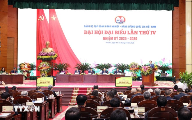 Đại hội đại biểu Đảng bộ Tập đoàn Công nghiệp-Năng lượng Quốc gia nhiệm kỳ 2025-2030. (Ảnh: Quốc Khánh/TTXVN) ttxvn-thu-tuong-du-dai-hoi-dang-bo-tap-doan-cong-nghiep-nang-luong-quoc-gia-viet-nam-10.jpg