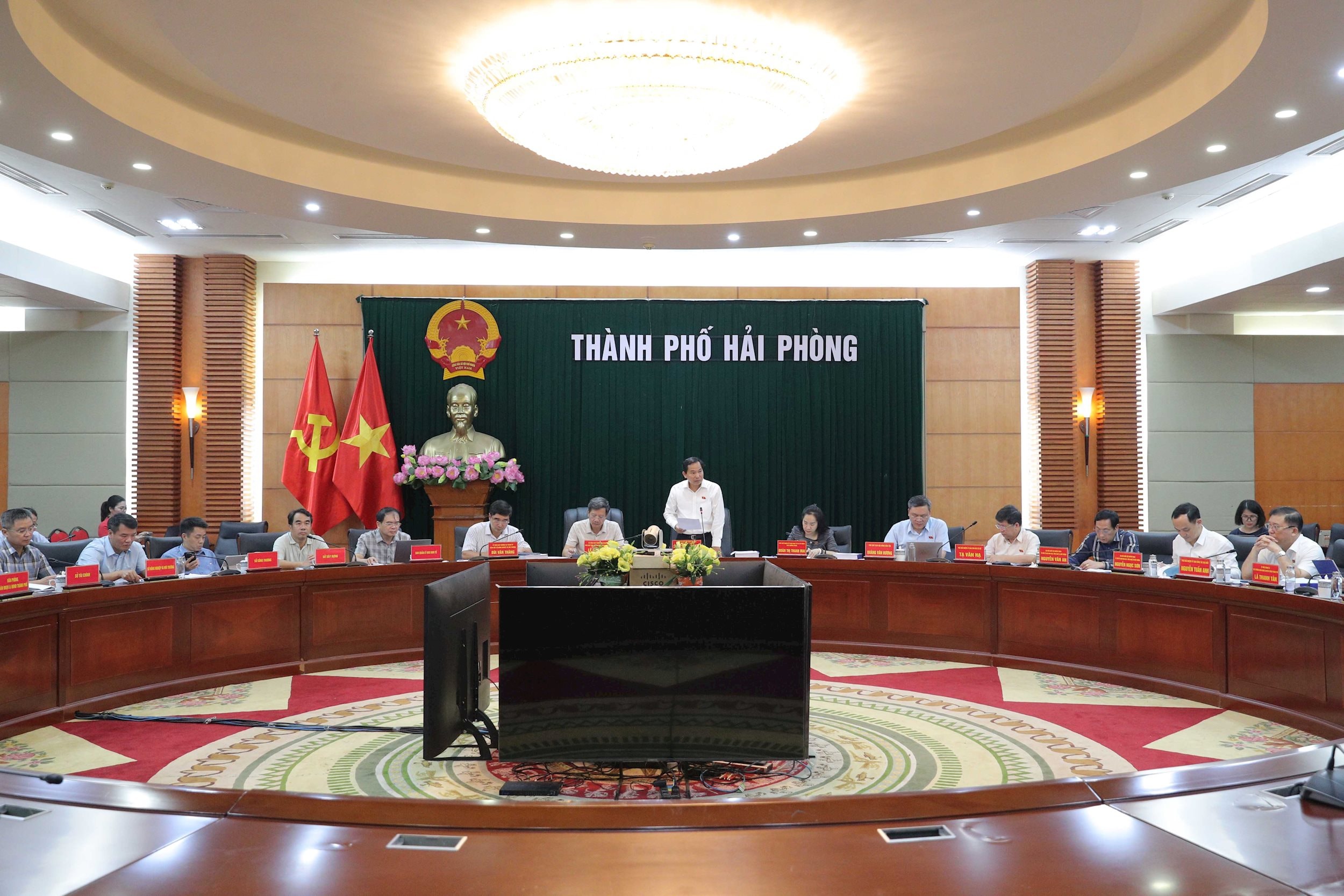 Toàn cảnh làm việc tại UBND TP Hải Phòng