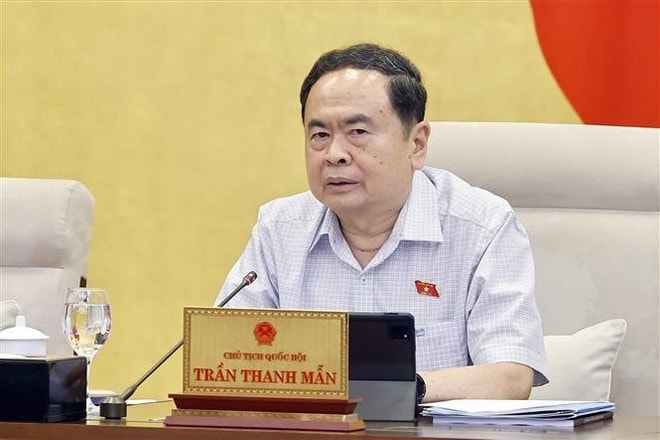 NA Chairman Tran Thanh Man (Photo: VNA) vna-potal-ubtv-quoc-hoi-xem-xet-bao-cao-cong-tac-dan-nguyen-va-bao-cao-giam-sat-chuyen-de-8202739.jpg