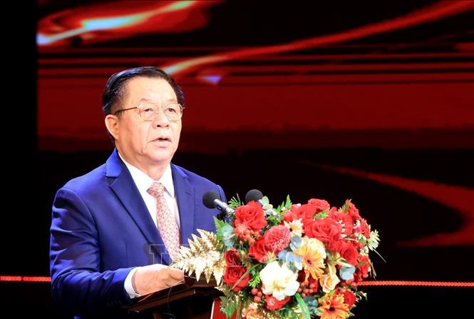 Trưởng Ban Tuyên giáo và Dân vận Trung ương Nguyễn Trọng Nghĩa phát biểu chỉ đạo tại Lễ trao Giải. Ảnh: Tuấn Anh - TTXVN
