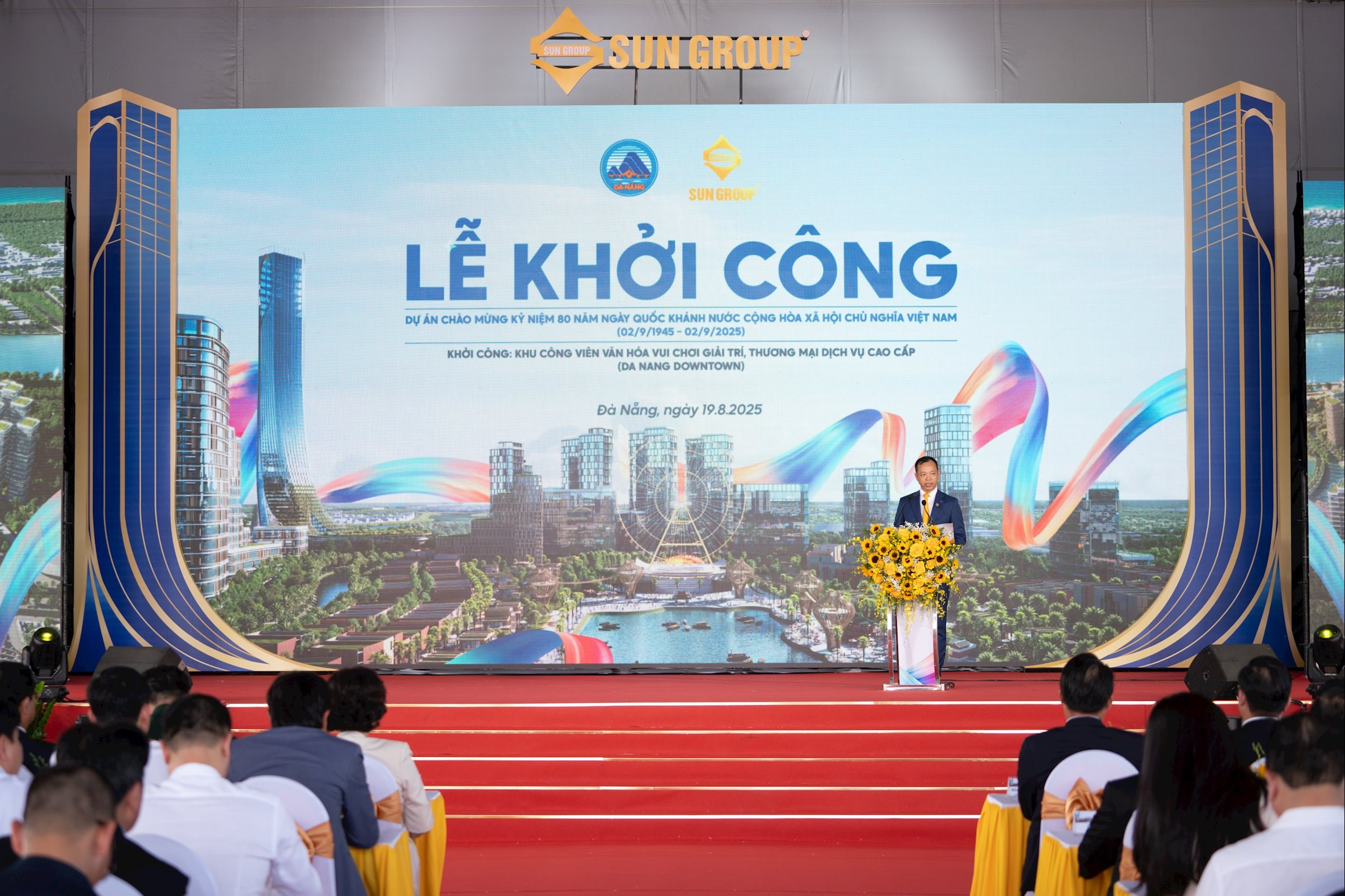 Ông Nguyễn Văn Bình- Chủ tịch Sun Group vùng Miền Trung phát biểu tại Lễ khởi công Da Nang Downtown