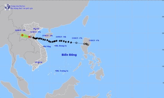 Bản đồ quỹ đạo bão số 5