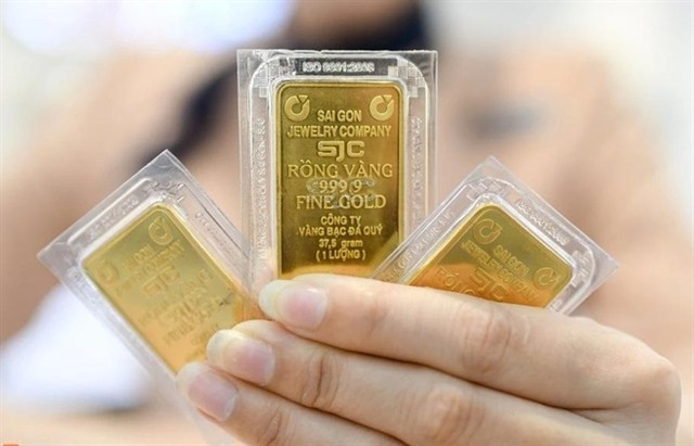 SJC gold bars are trading at a record high. (Photo: VNA) 