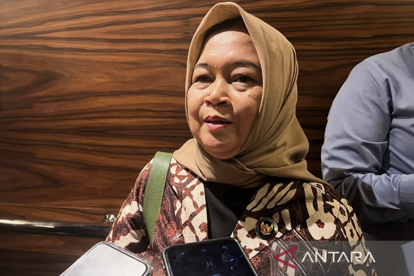 Deputy for Food Accessibility and Security, Nani Hendiarti, after attending the Katadata Sustainability Action for The Future Economy (SAFE) 2025 event in Jakarta on September 10, 2025. (Photo: ANTARA/Harianto)