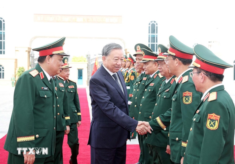 Tổng Bí thư Tô Lâm và các đại biểu. (Ảnh: Thống Nhất/TTXVN)