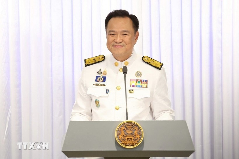 Thai Prime Minister Anutin Charnvirakul speaks after receiving a royal endorsement in Bangkok on September 7, 2025. (Photo: Xinhua/VNA)