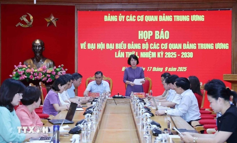 The press conference announcing the organisation of the first Congress of the Party Organisation of the Central Party Agencies (Photo: VNA)