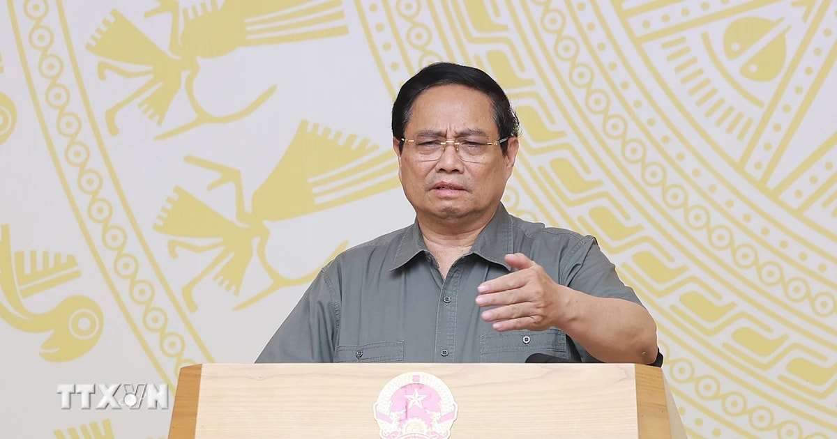 Thủ tướng Phạm Minh Chính chủ trì phiên họp lần thứ nhất của Ban Chỉ đạo Trung ương về chính sách nhà ở và thị trường bất động sản. (Ảnh: Dương Giang/TTXVN)