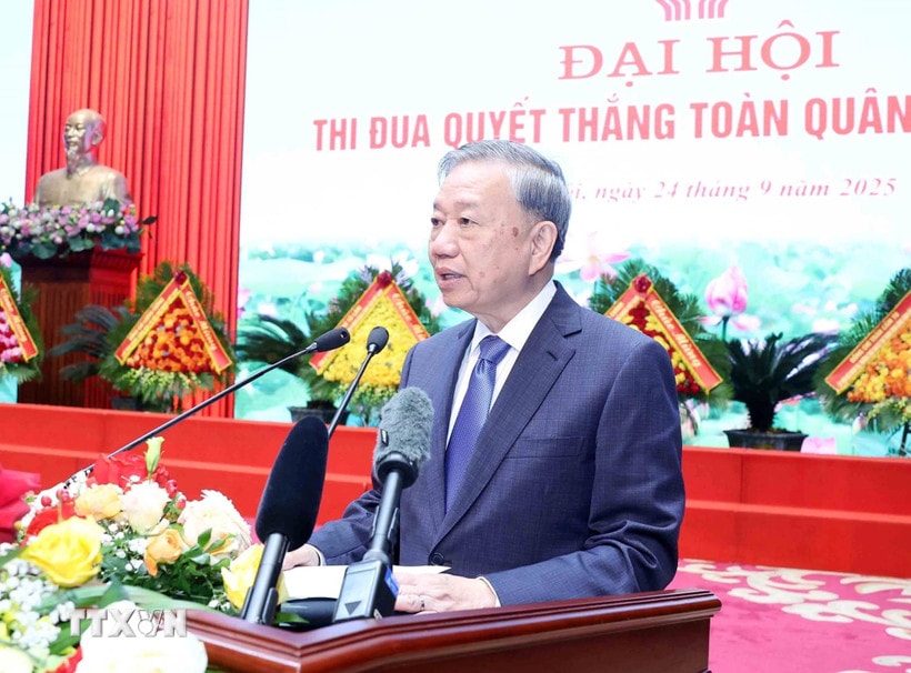 Tổng Bí thư Tô Lâm phát biểu. (Ảnh: Thống Nhất/TTXVN)