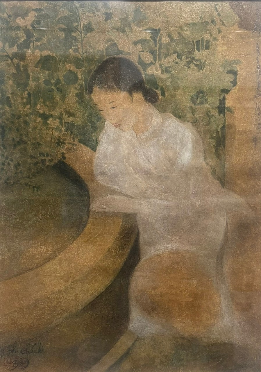 (Nguyen Phan Chanh) 54x39cm(Thieu nu ben ca vang 1939)
