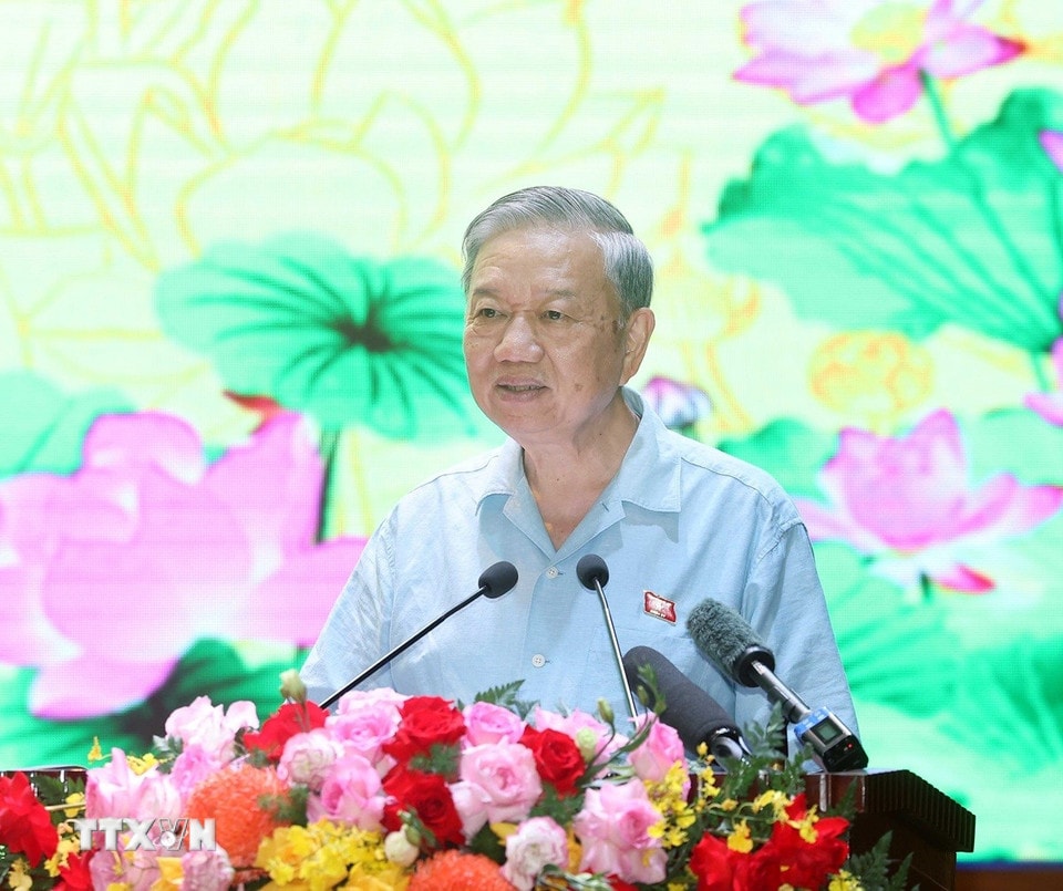 General Secretary To Lam speaks. (Photo: Thong Nhat/VNA)